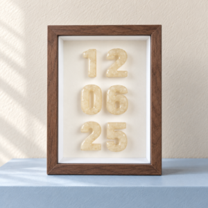 Keepsake dateframe met moedermelk